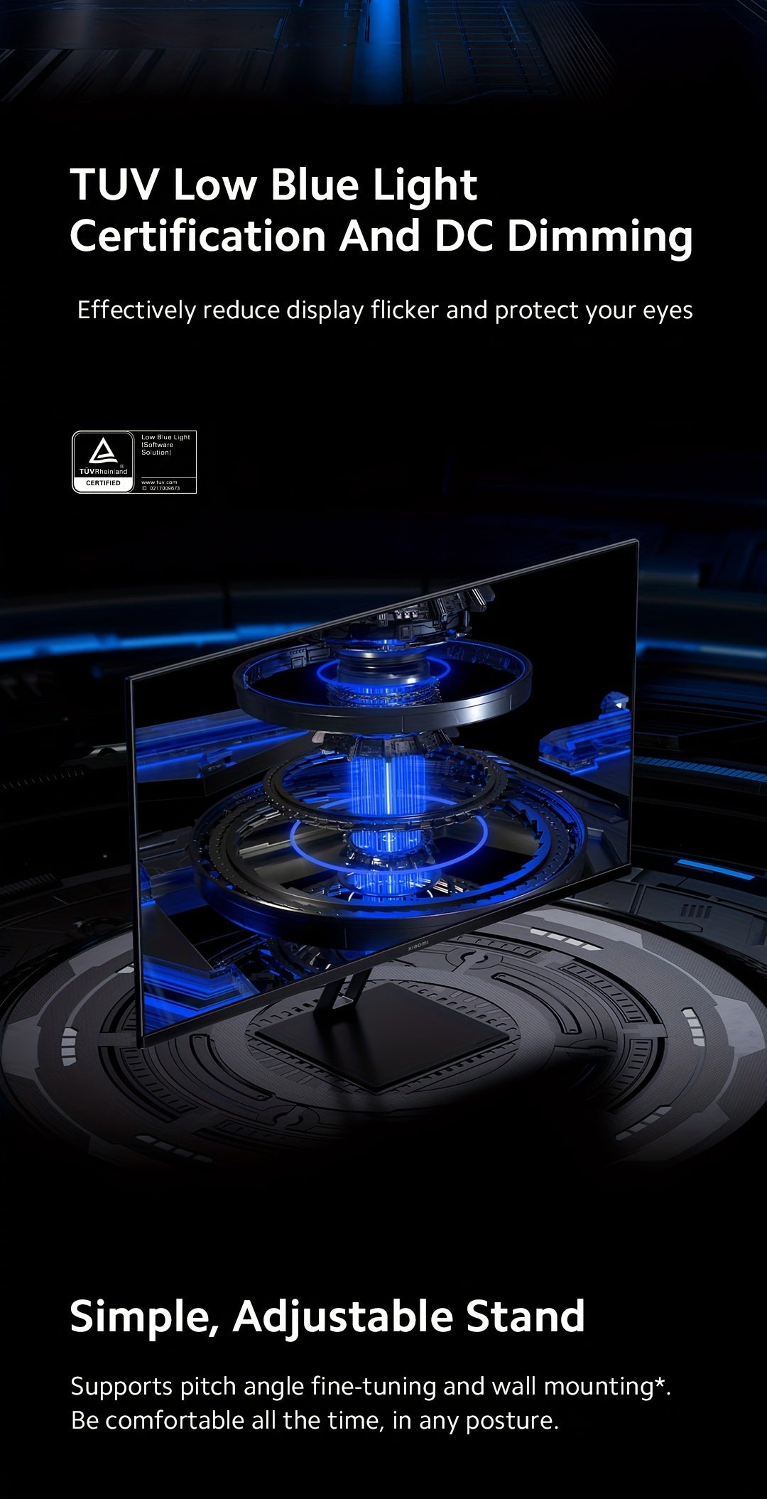 [Gaming Monitor] Xiaomi 27-inch Gaming Monitor | 165Hz 1ms GTG 1920*1080 Fast IPS HDR10 FreeSync Premium E<2 Professional Calibration 99% sRGB 178° Wide Angle Tilt Adjustment TUV Low Blue Light