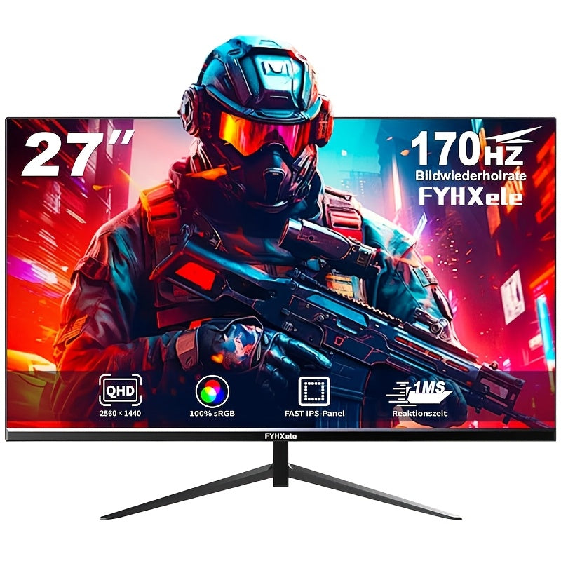 27-inch 170hz IPS Gaming Monitor, 1ms MPRT, QHD 1440P (2560X1440) Gaming Monitor, Support 144hz/165hz/170hz, AMD Freesync Premium Display, Eye Care, DisplayPort, HDTV, VESA Mount