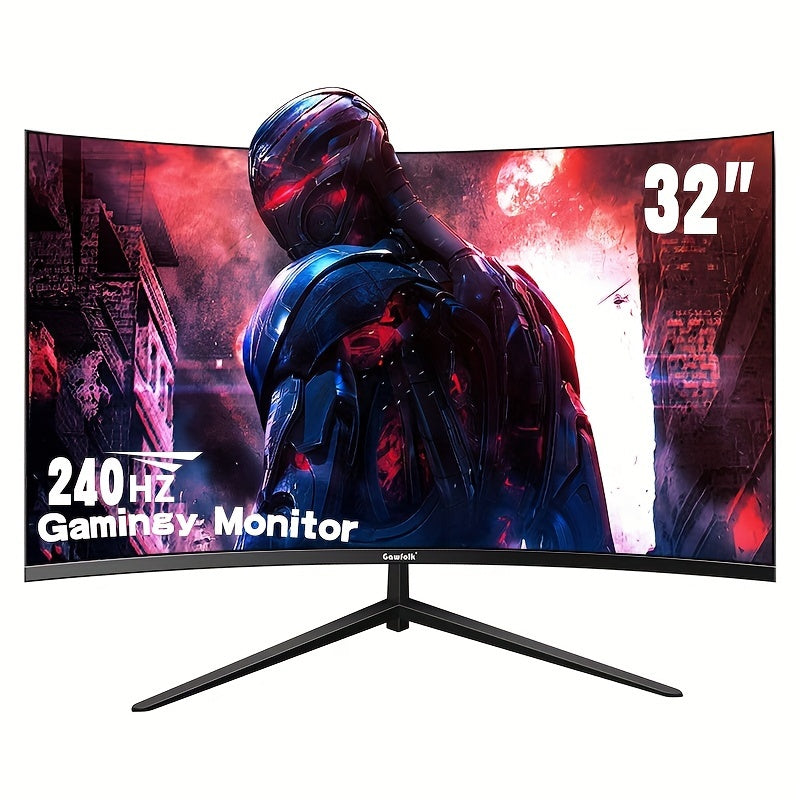 Gawfolk 32-inch 180/240Hz Gaming Monitor, Full HD 1K/2K 1920*1080/2560*1440 Resolution Frameless 1800R Curved Computer Screen with FreeSync And EyeCare Technology, Speakerless VESA Support