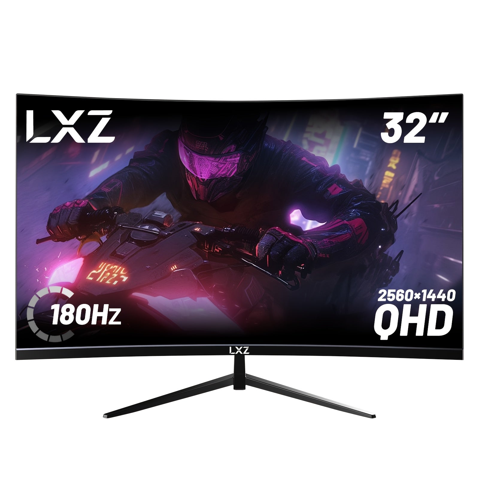 LXZ 32 Inch Curved Gaming Monitor 180Hz, 2K QHD(2560×1440P), 1500R PC Monitor, Frameless, Computer Display With FreeSync Technology, Wall Mountable, Gift For Boys Girls, Christmas Gift, Birthday Gift