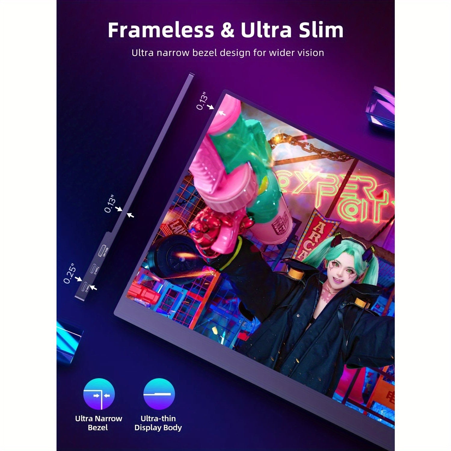 144HZ Gaming Monitor, 17.3" 1080P Portable Monitor For Laptop/PS5/Xbox, VESA Mountable