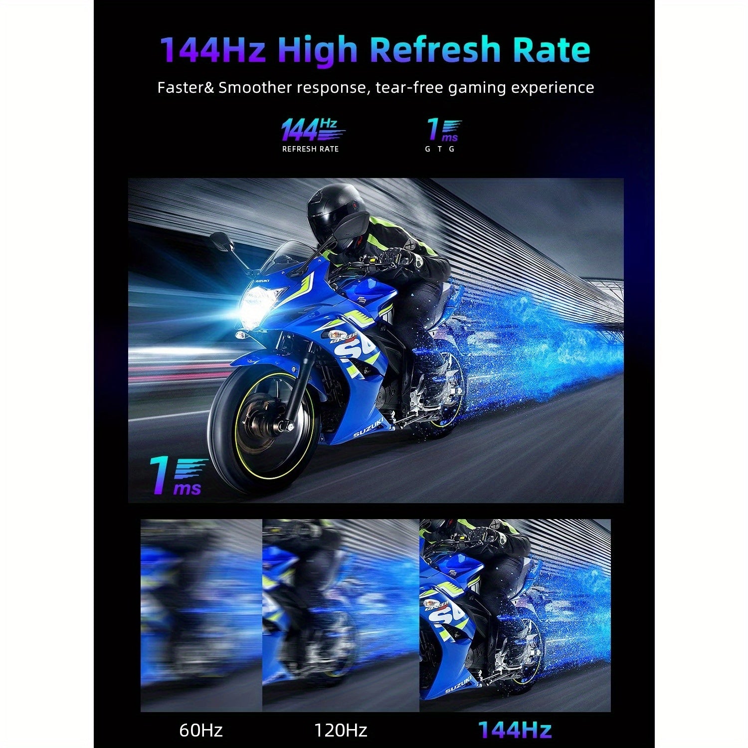 144HZ Gaming Monitor, 17.3" 1080P Portable Monitor For Laptop/PS5/Xbox, VESA Mountable