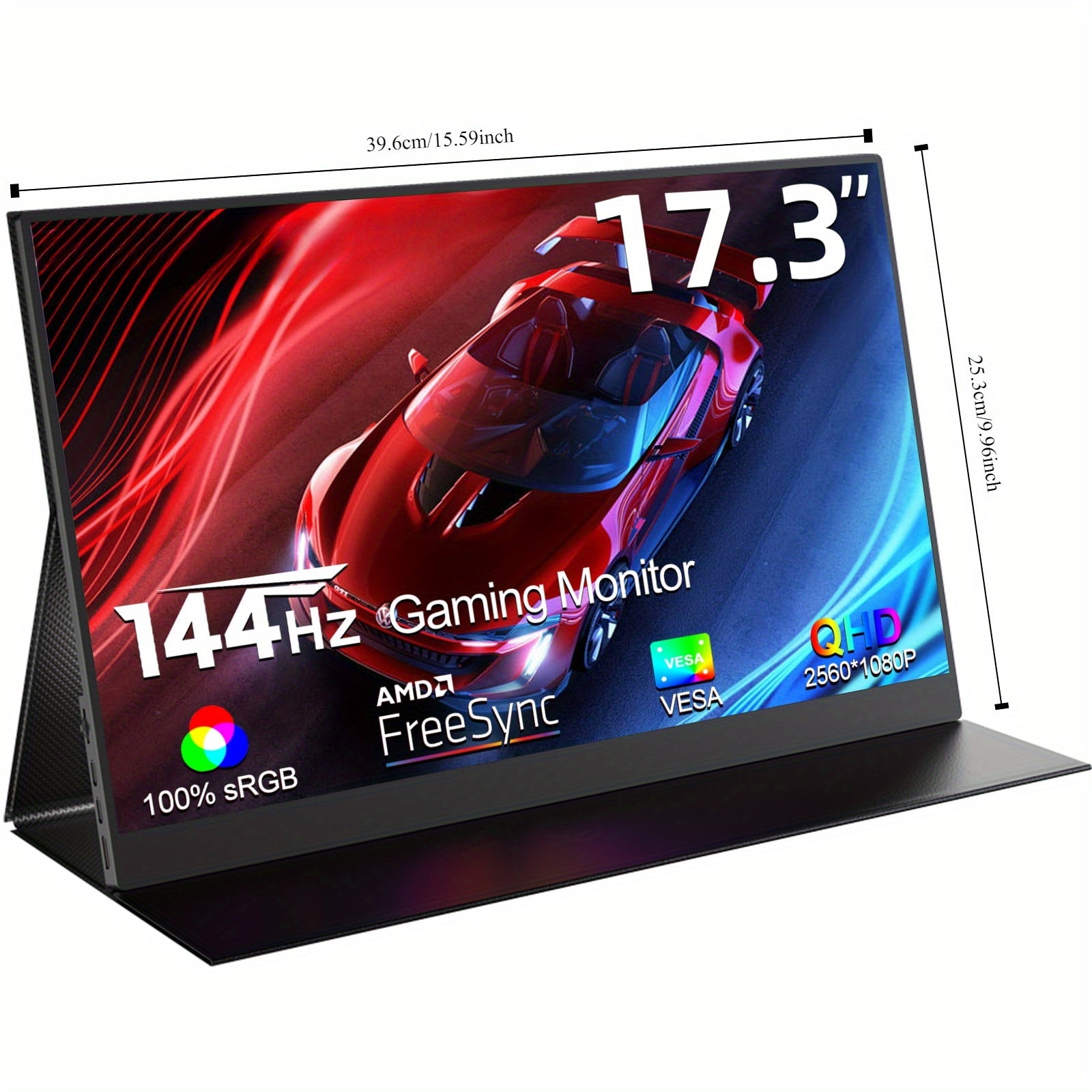 144HZ Gaming Monitor, 17.3" 1080P Portable Monitor For Laptop/PS5/Xbox, VESA Mountable