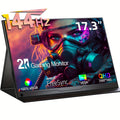 144HZ Gaming Monitor, 17.3" 2K Portable Monitor HDR FreeSync IPS Screen w/VESA for Esports Switch PS5 Xbox Steam Deck