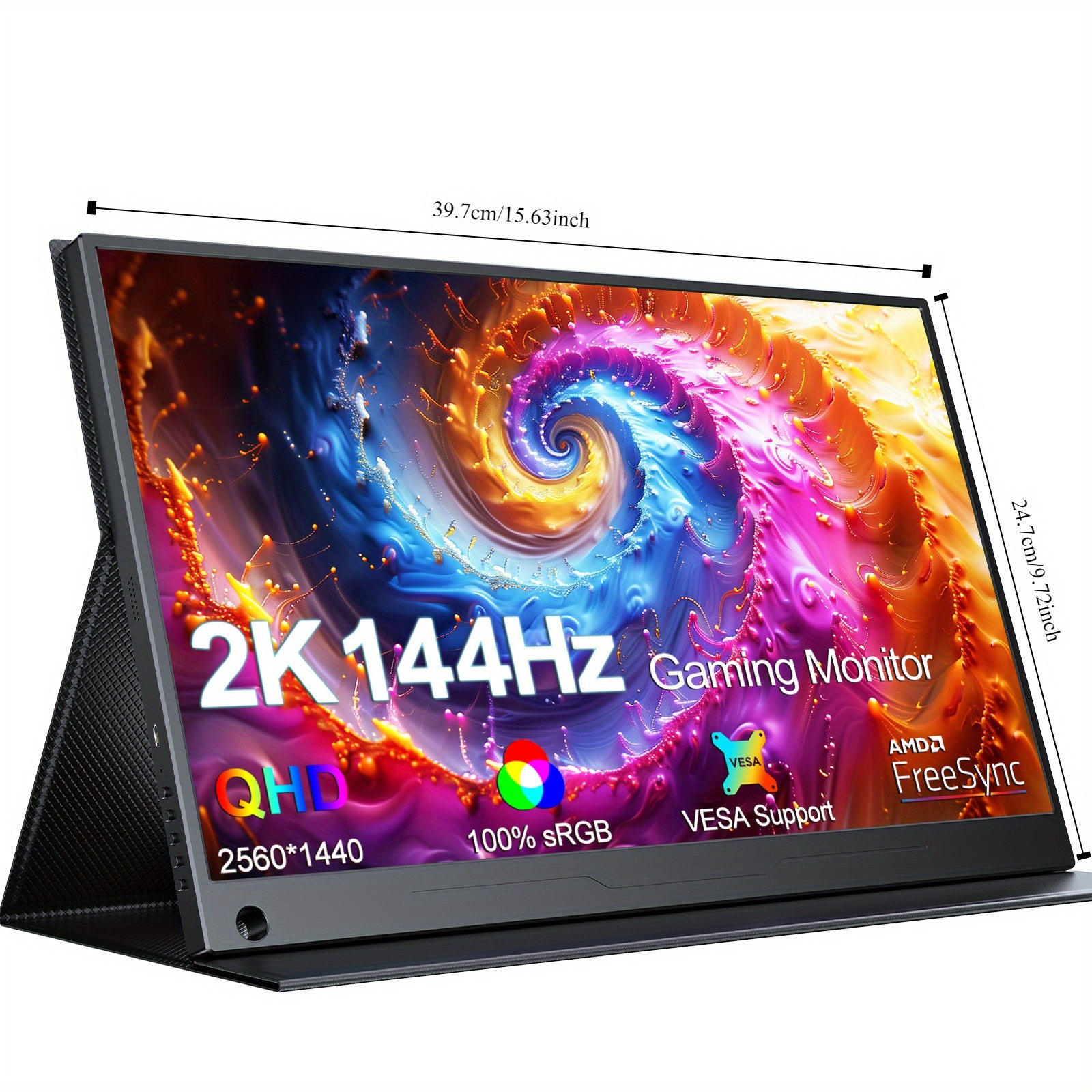 144HZ Gaming Monitor, 17.3" 2K Portable Monitor HDR FreeSync IPS Screen w/VESA for Esports Switch PS5 Xbox Steam Deck