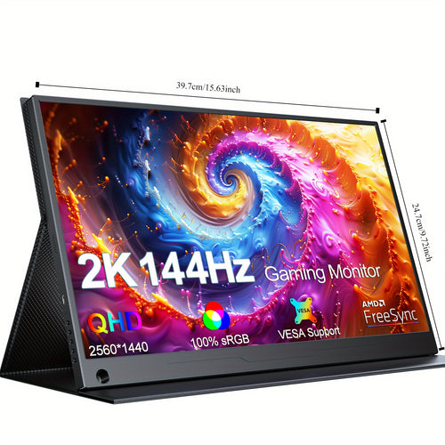 144HZ Gaming Monitor, 17.3" 2K Portable Monitor HDR FreeSync IPS Screen w/VESA for Esports Switch PS5 Xbox Steam Deck