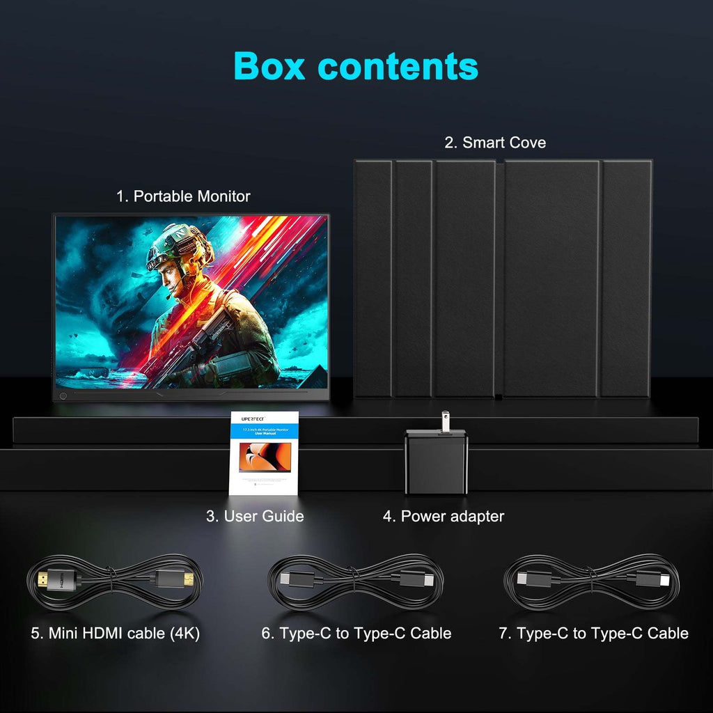 144HZ Gaming Monitor, 17.3" 2K Portable Monitor HDR FreeSync IPS Screen w/VESA for Esports Switch PS5 Xbox Steam Deck