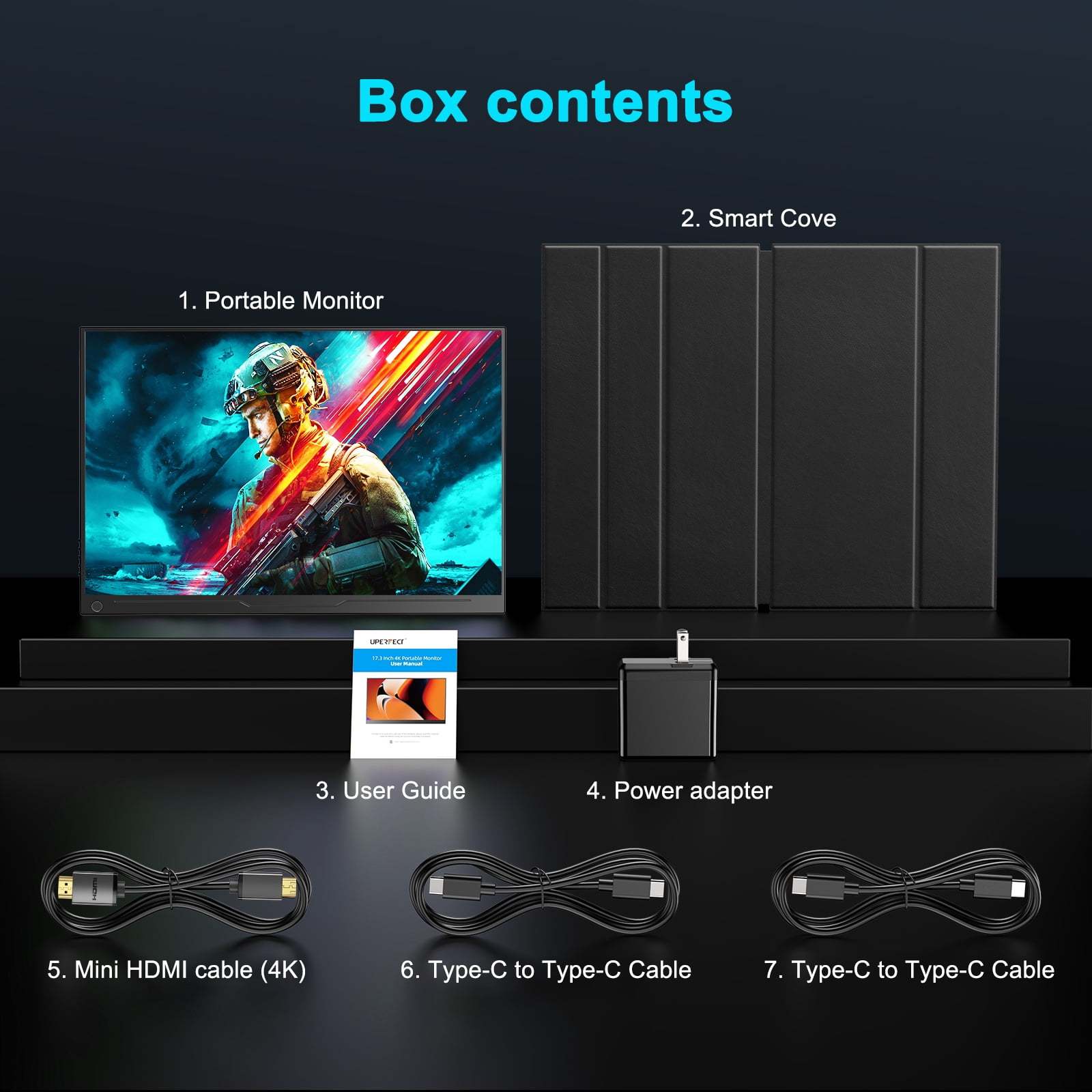 144HZ Gaming Monitor, 17.3" 2K Portable Monitor HDR FreeSync IPS Screen w/VESA for Esports Switch PS5 Xbox Steam Deck