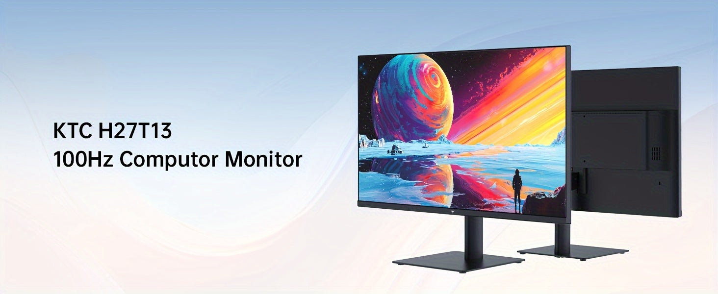 27" QHD 100Hz IPS Gaming Monitor - 2560x1440, 100% High Color Gamut, 123% SRGB, Anti-Blue Light, FreeSync & GSync, Ideal for Casual Gaming and Working