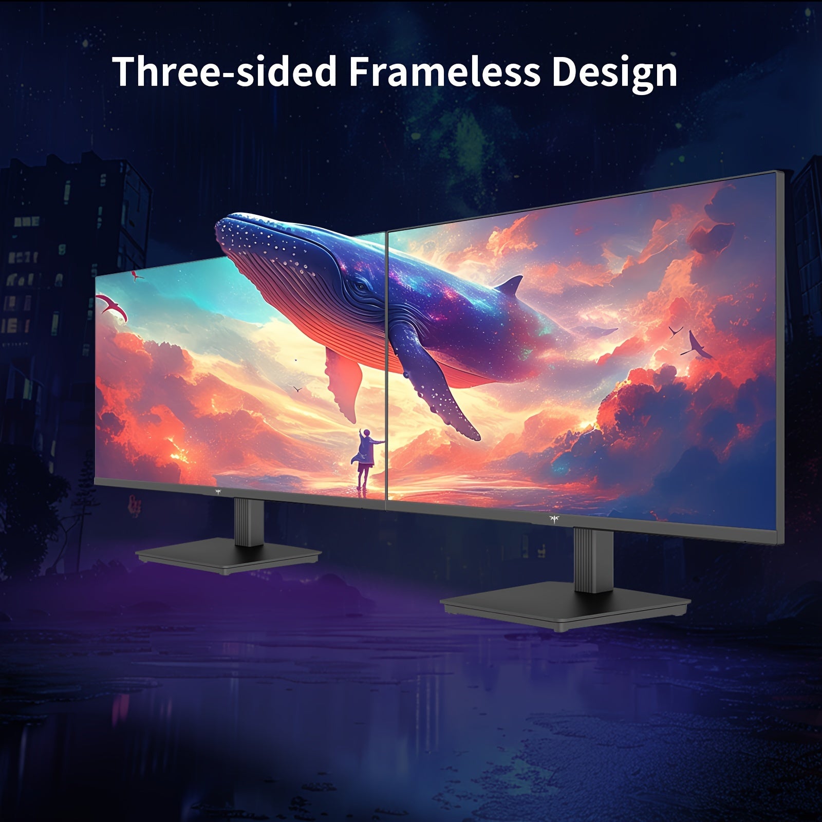 24" QHD 2K 100Hz IPS Gaming Monitor - 1300:1 Contrast, 122% SRGB, Anti-Blue Light, FreeSync & GSync, HDMI2.0/DP/Earphone - H24T27 for Gaming and Office Working