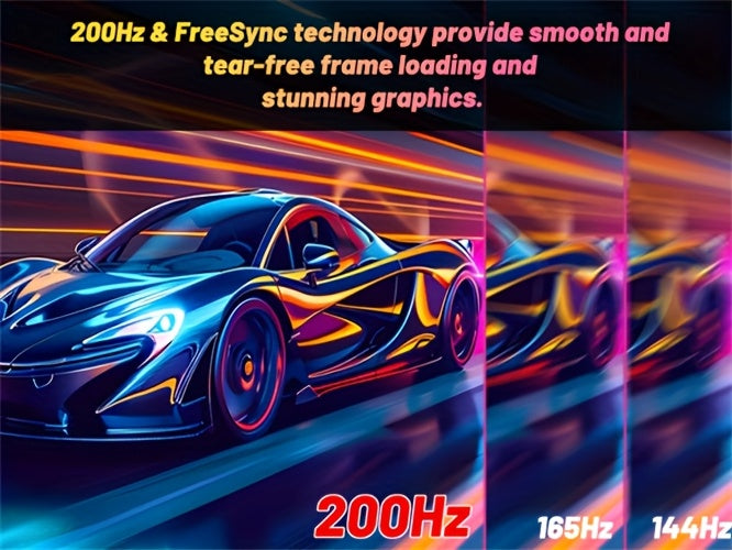 LXZ 24.5" Gaming Monitor - 200Hz FHD 1080P, Frameless Design with Built-in Speaker, Wall Mount Compatible - Perfect Christmas or Birthday Gift for Gamers, Gaming Room Decor, Boys Girls, Computer Monitor