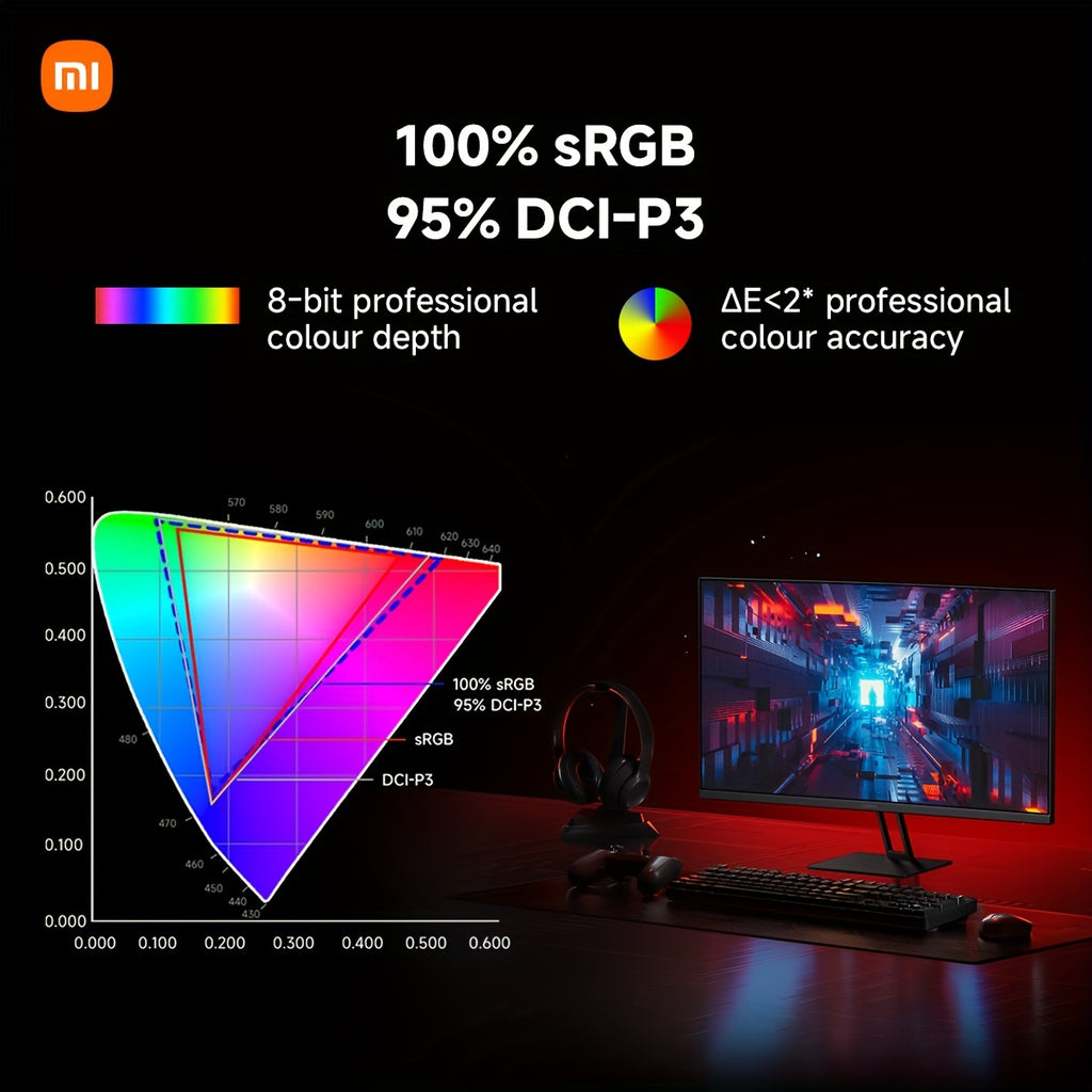 Xiaomi 2K Gaming Monitor G27Qi, 2560*1440, 2k Fast LCD, 1ms Response FreeSync, 180Hz Refresh Rate, 100% SRGB 95% DCI-P3, Low Blue Light Monitor