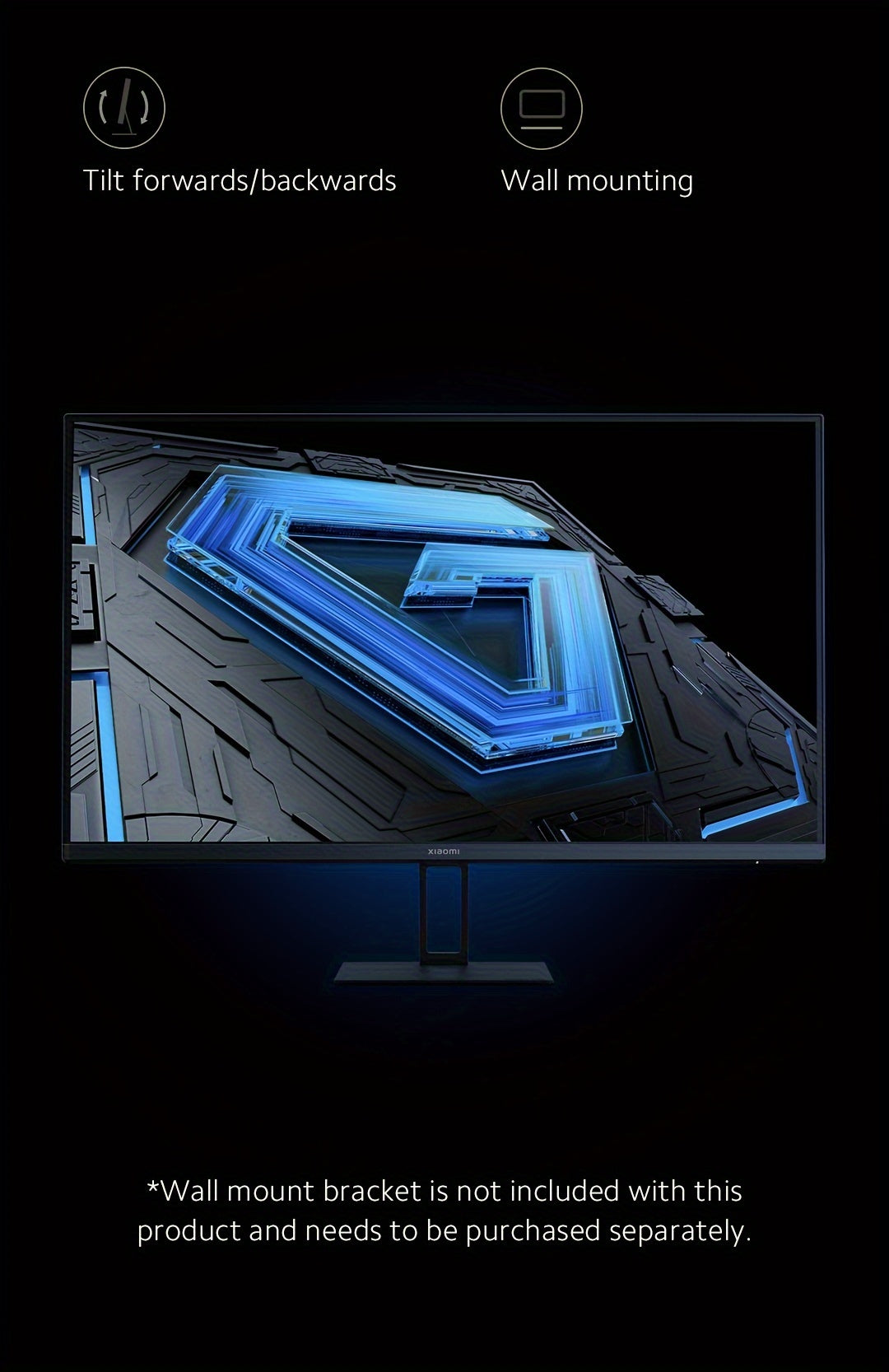 [Gaming Monitor] Xiaomi 27-inch Gaming Monitor | 165Hz 1ms GTG 1920*1080 Fast IPS HDR10 FreeSync Premium E<2 Professional Calibration 99% sRGB 178° Wide Angle Tilt Adjustment TUV Low Blue Light