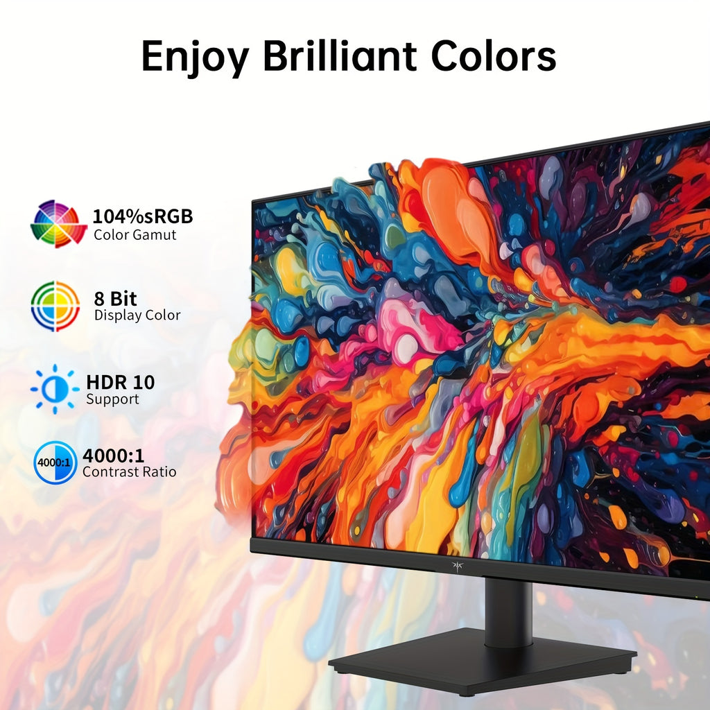 24" Full HD KTC Monitor - High-Performance 1080P Gaming Monitor with 100Hz FreeSync, HDR10, VESA Mount, ZeroFrame Design, Adjustable Tilt, VGA, Earphone Ports - Ideal PC Work Monitor for Office and Gaming Enthusiasts
