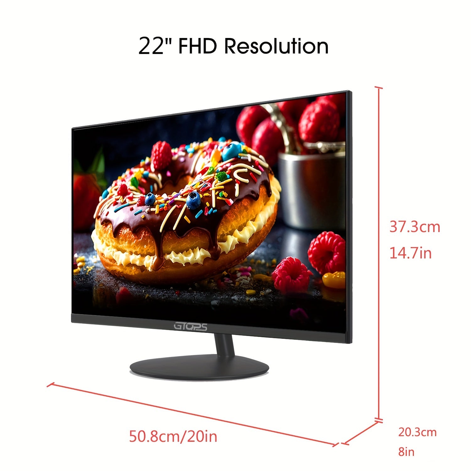 GTQPS 22 Inch Class Thin Full HD (1920 X 1080) Monitor, IPS Panel Screen, FreeSync 75Hz Refresh Rate 99% SRGB LCD Gaming Monitor, FHD Computer Office Monitor, VESA, HDTV X1, VGA X1, Low Blue-light Mode, Adaptive Sync, Eye Car