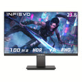 INFIEVO 23.8" FHD Gaming Monitor - Vibrant Cyberpunk Design, 100Hz Refresh Rate, Sleek Black with Red Accents, LCD Display, Tilt Adjustable Stand, US Plug, for Immersive Gaming Experience, Gaming Room Decor, INFIEVO
