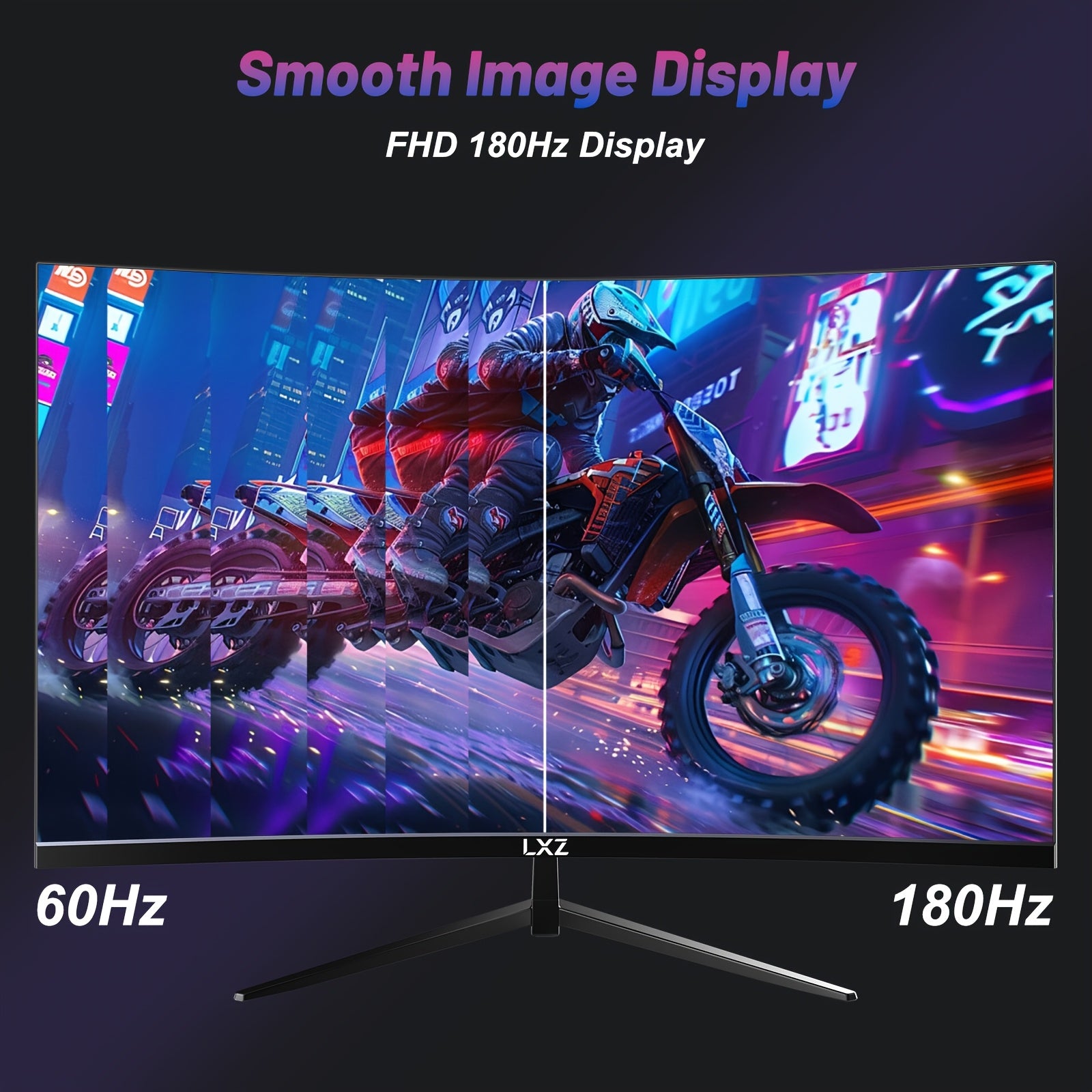 LXZ 32 Inch Curved Gaming Monitor 180Hz, 2K QHD(2560×1440P), 1500R PC Monitor, Frameless, Computer Display With FreeSync Technology, Wall Mountable, Gift For Boys Girls, Christmas Gift, Birthday Gift