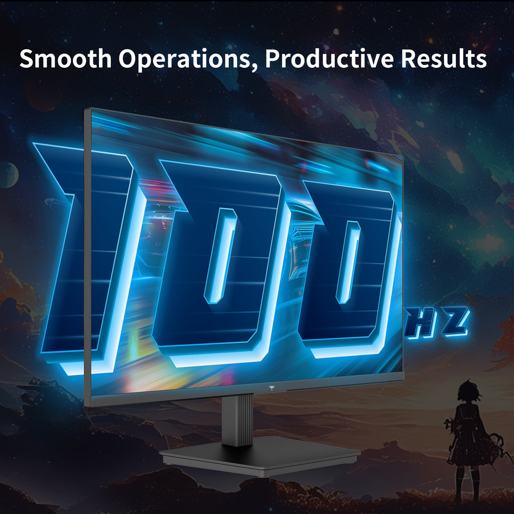 24" QHD 2K 100Hz IPS Gaming Monitor - 1300:1 Contrast, 122% SRGB, Anti-Blue Light, FreeSync & GSync, HDMI2.0/DP/Earphone - H24T27 for Gaming and Office Working