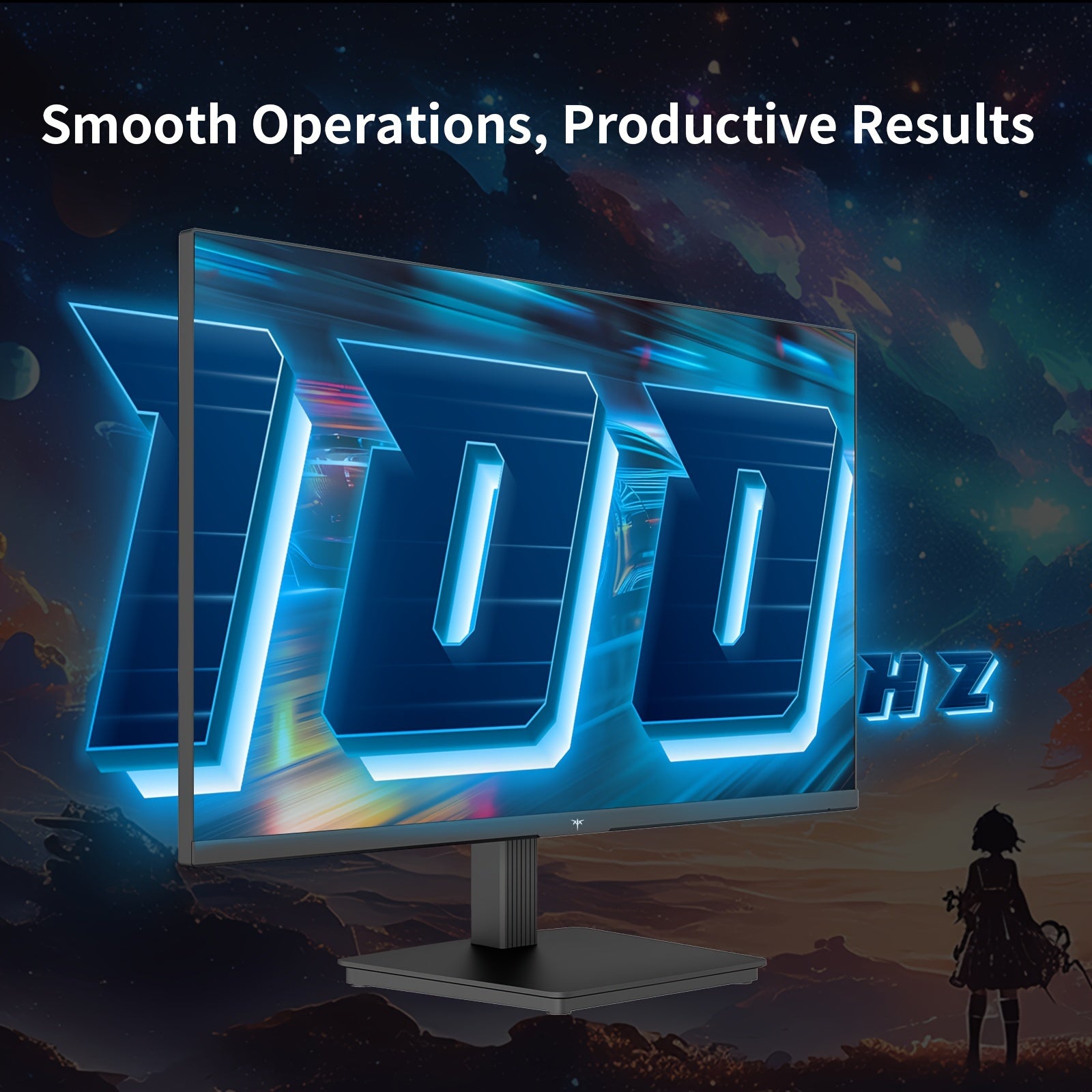 24" QHD 2K 100Hz IPS Gaming Monitor - 1300:1 Contrast, 122% SRGB, Anti-Blue Light, FreeSync & GSync, HDMI2.0/DP/Earphone - H24T27 for Gaming and Office Working