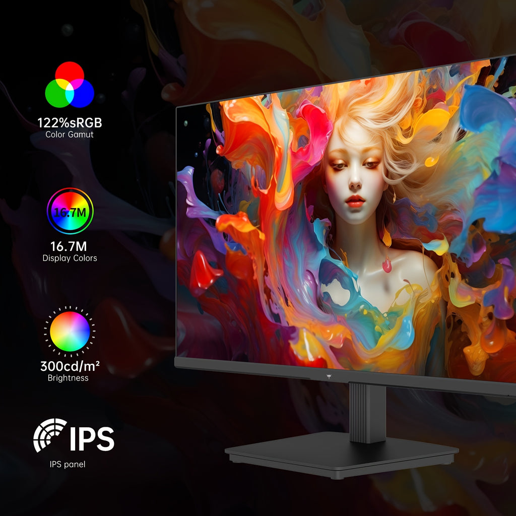 24" QHD 2K 100Hz IPS Gaming Monitor - 1300:1 Contrast, 122% SRGB, Anti-Blue Light, FreeSync & GSync, HDMI2.0/DP/Earphone - H24T27 for Gaming and Office Working