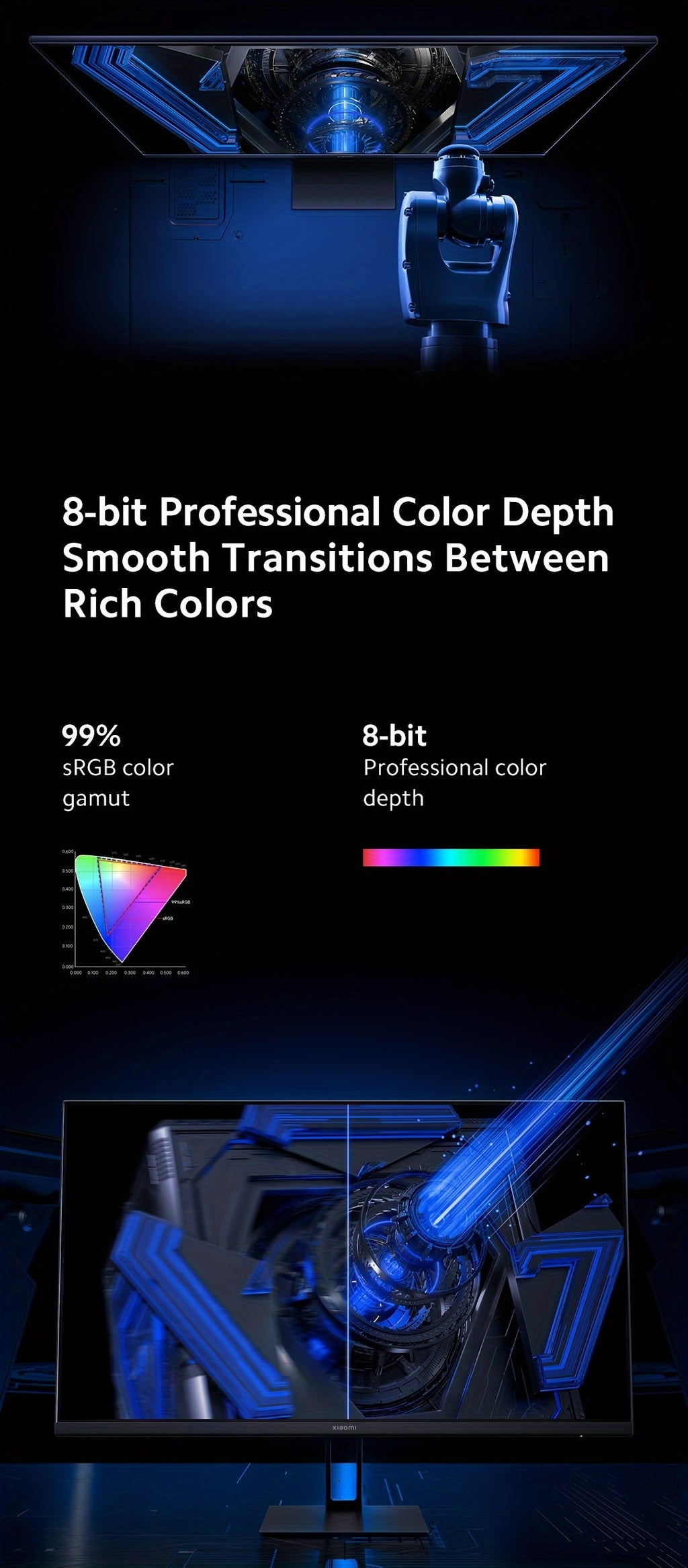 [Gaming Monitor] Xiaomi 27-inch Gaming Monitor | 165Hz 1ms GTG 1920*1080 Fast IPS HDR10 FreeSync Premium E<2 Professional Calibration 99% sRGB 178° Wide Angle Tilt Adjustment TUV Low Blue Light