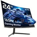 KTC 24 Inch 1500R Curved Gaming Monitor 165Hz, FHD 1080P VA 3ms Tilt Adaptive Sync HDR 110% SRGB DP/HDTV, VESA for Gaming Home Office Business PS5pcs Monitors