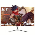 Gawfolk 24.5" Curved Gaming Monitor - 200Hz Full HD 1080P, Frameless IPS Display with Freesync, VA Panel, Dual HDTV & VESA 75x75 Connection, for PC & HDTV