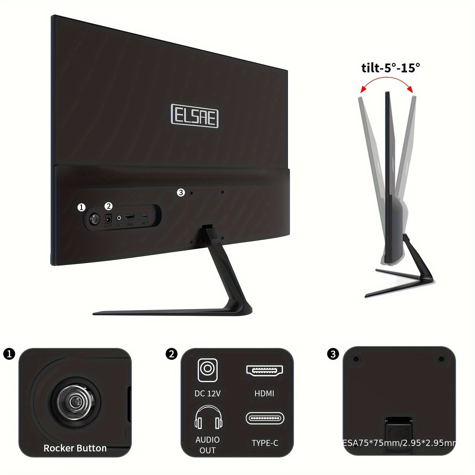 24 Inch Full HD 100Hz IPS Gaming Monitor - Enjoy Seamless Gameplay with FreeSync, HDR, and Low Blue Light - VESA Mountable with Type-C Ports and GamePlus Technology