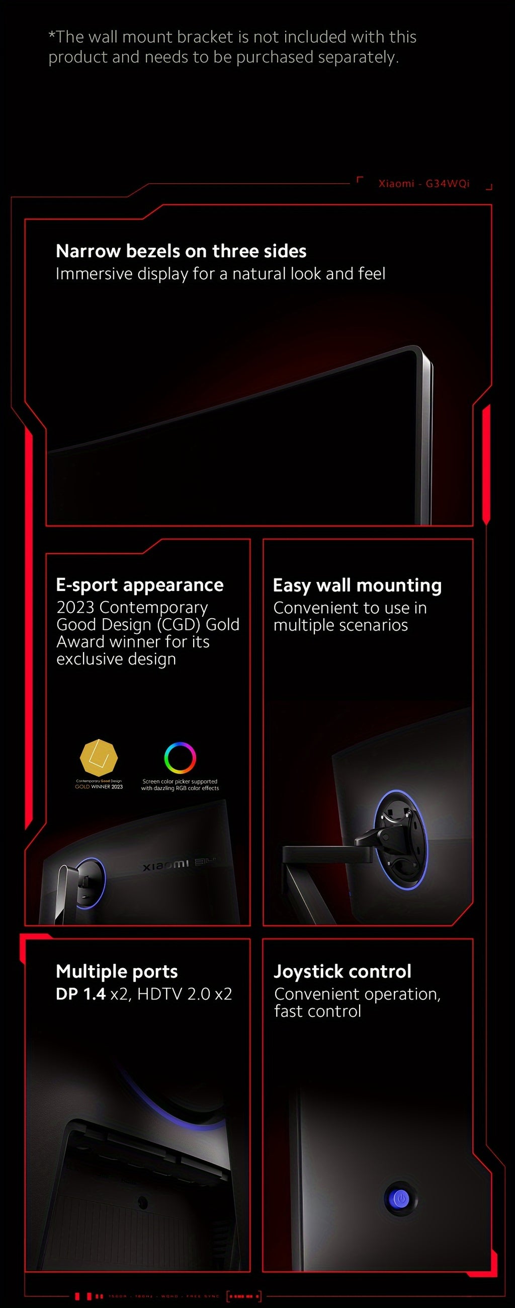 Mi 34 Inch Gaming Monitor G34WQi