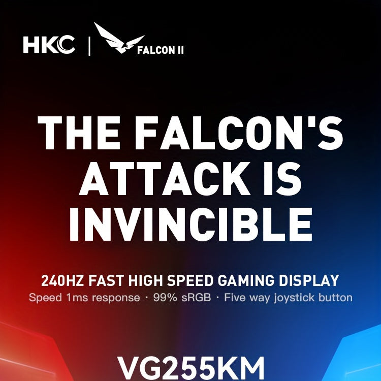 HKC VG255KM 24.5" Gaming Monitor - 240Hz, 1MS Response, High Color Gamut, HD Desktop Display with Tilt Adjustment