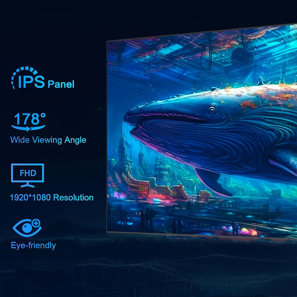 GTQPS 22 Inch Class Thin Full HD (1920 X 1080) Monitor, IPS Panel Screen, FreeSync 75Hz Refresh Rate 99% SRGB LCD Gaming Monitor, FHD Computer Office Monitor, VESA, HDTV X1, VGA X1, Low Blue-light Mode, Adaptive Sync, Eye Car