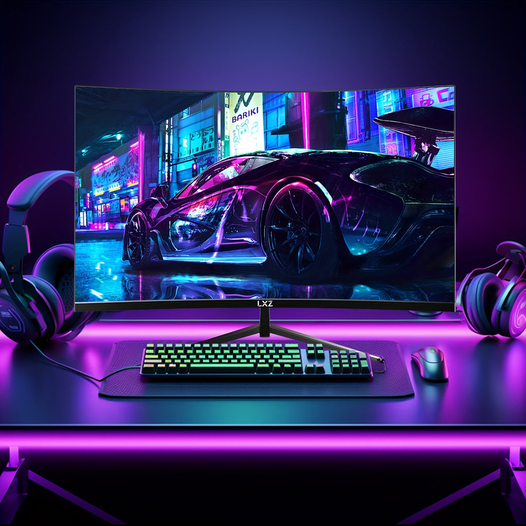 LXZ 32 Inch Curved Gaming Monitor 180Hz, 2K QHD(2560×1440P), 1500R PC Monitor, Frameless, Computer Display With FreeSync Technology, Wall Mountable, Gift For Boys Girls, Christmas Gift, Birthday Gift