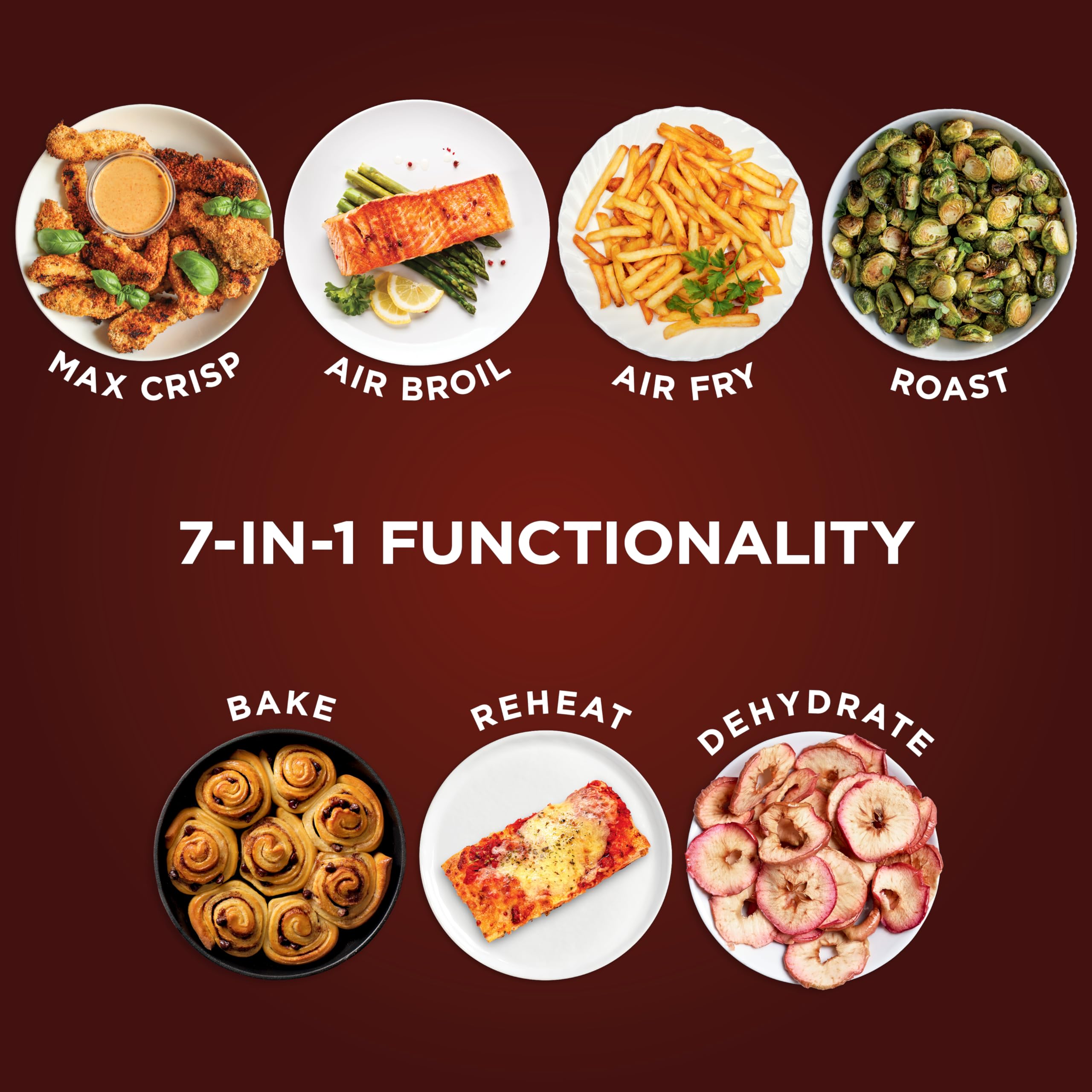 Ninja XL Air Fryer with MaxCrisp | 6.5 QT Capacity | 6-in-1 Max Crisp, Air Fry, Roast, Bake, Reheat & Dehydrate | 450°F Temp | 1750 Watts | Nonstick Basket, Crisper Plate & Recipe Guide | Grey | AF181