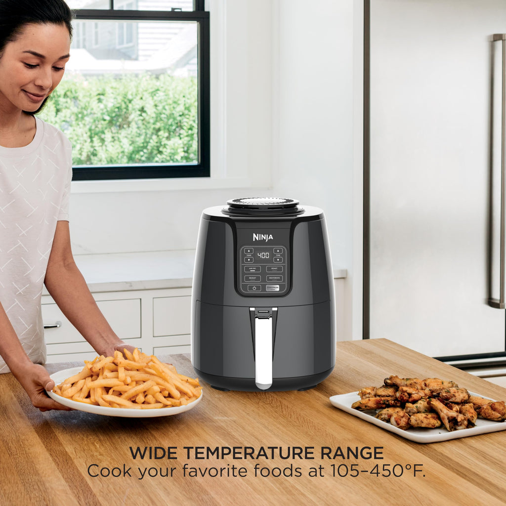 Ninja XL Air Fryer with MaxCrisp | 6.5 QT Capacity | 6-in-1 Max Crisp, Air Fry, Roast, Bake, Reheat & Dehydrate | 450°F Temp | 1750 Watts | Nonstick Basket, Crisper Plate & Recipe Guide | Grey | AF181