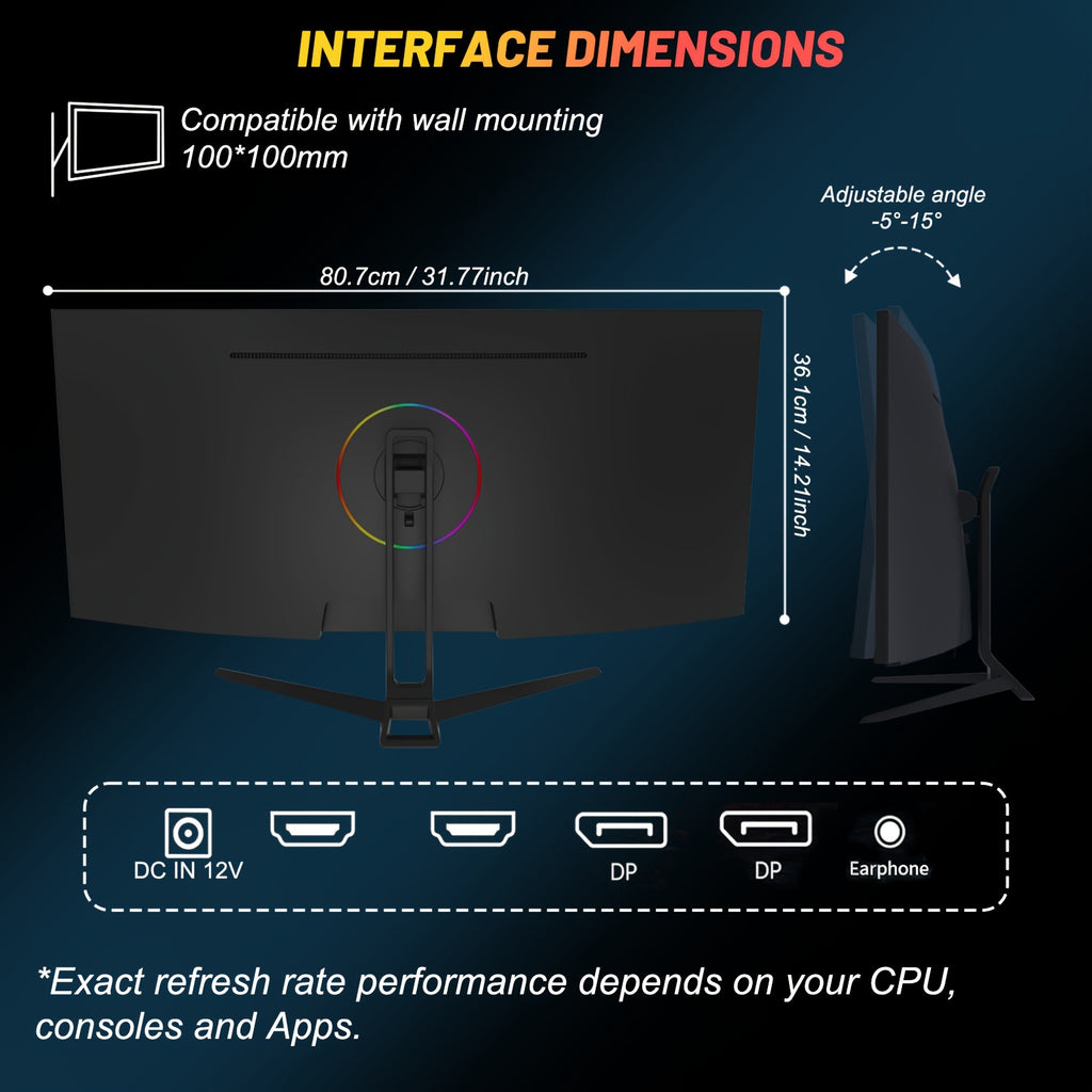 Suevery 34inch 21:9 UWQHD (3440x1440), 144Hz PC Screen, 1500R Ultrawide Curved Gaming Monitor, 1ms, FreeSync, 178° Wide Viewing Angle
