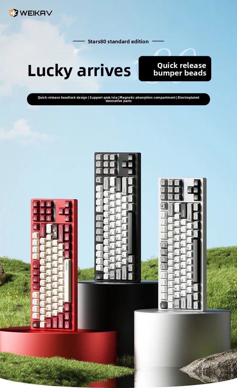 Weikav Stars80 Mechanical Keyboards Kits QMK/VIA Tri-mode Aluminum Wireless Bluetooth Gaming Keyboard Customized E-sports Gifts