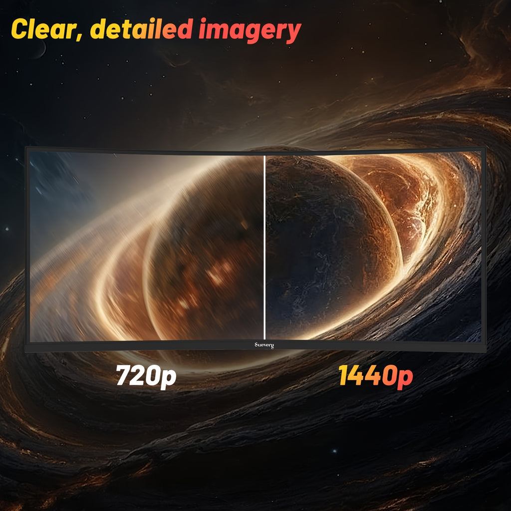 Suevery 34inch 21:9 UWQHD (3440x1440), 144Hz PC Screen, 1500R Ultrawide Curved Gaming Monitor, 1ms, FreeSync, 178° Wide Viewing Angle