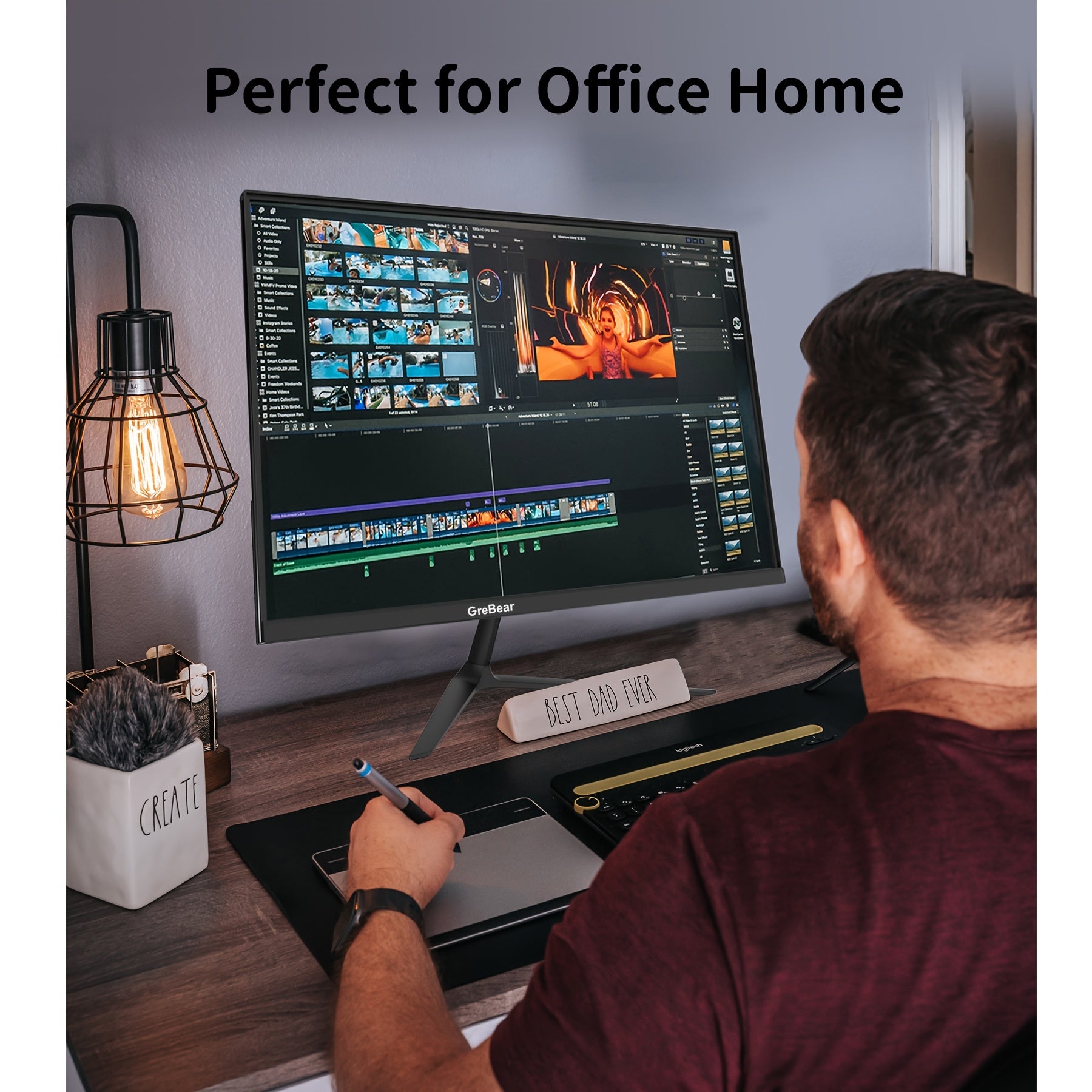 GreBear 24/27" FHD IPS Gaming Monitor - 1080P, 75Hz Refresh Rate, 99% SRGB, Low Blue Light, Anti-Glare LED Desktop Display with HDTV/VGA/Audio, Freesync & Tilt Adjustment