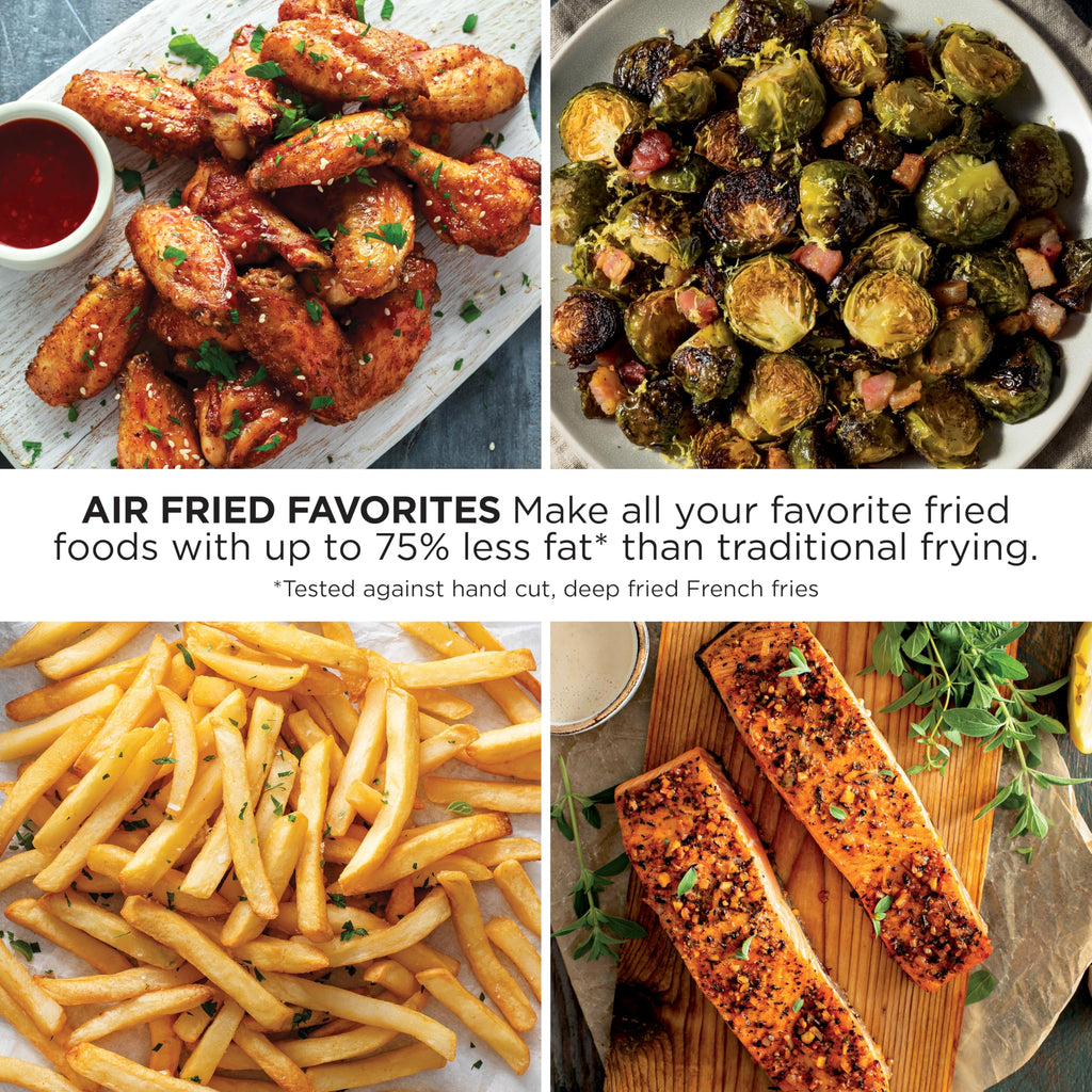 Ninja XL Air Fryer with MaxCrisp | 6.5 QT Capacity | 6-in-1 Max Crisp, Air Fry, Roast, Bake, Reheat & Dehydrate | 450°F Temp | 1750 Watts | Nonstick Basket, Crisper Plate & Recipe Guide | Grey | AF181