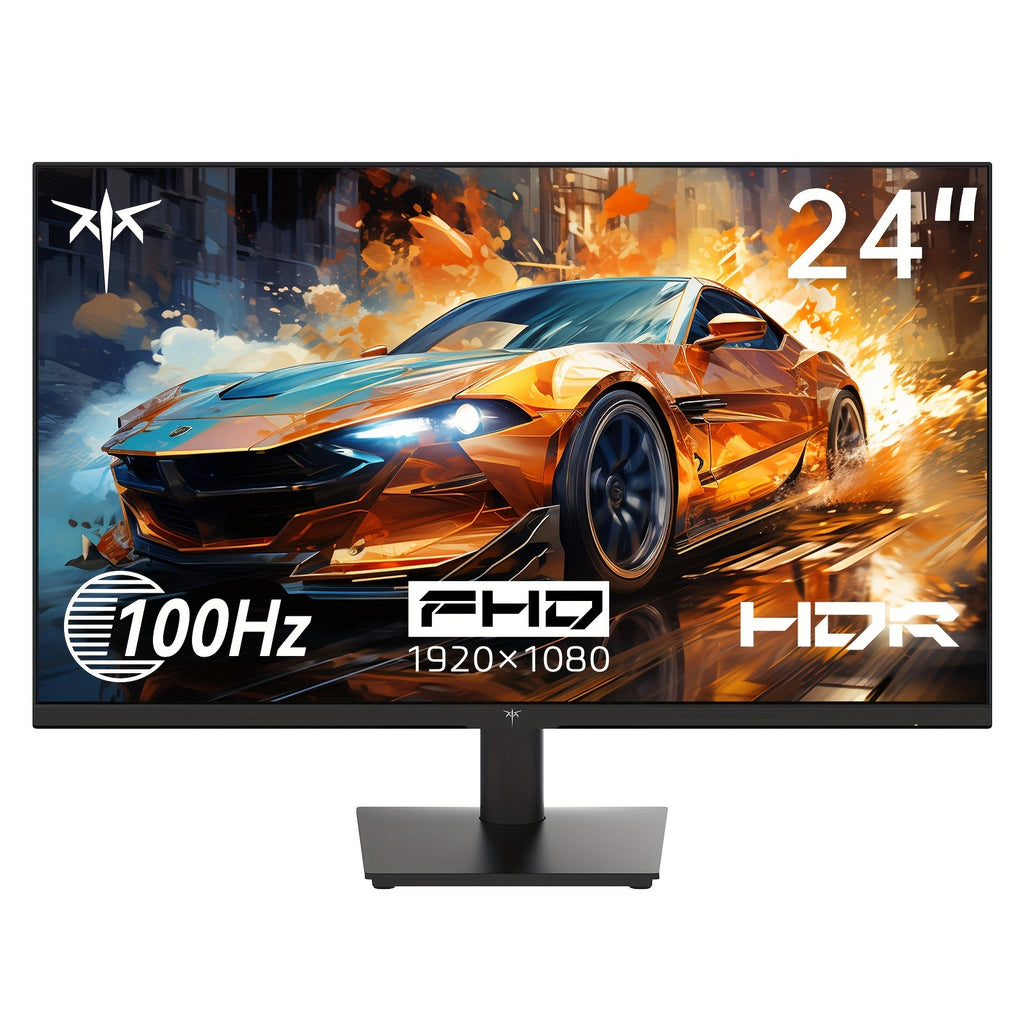 24" Full HD KTC Monitor - High-Performance 1080P Gaming Monitor with 100Hz FreeSync, HDR10, VESA Mount, ZeroFrame Design, Adjustable Tilt, VGA, Earphone Ports - Ideal PC Work Monitor for Office and Gaming Enthusiasts