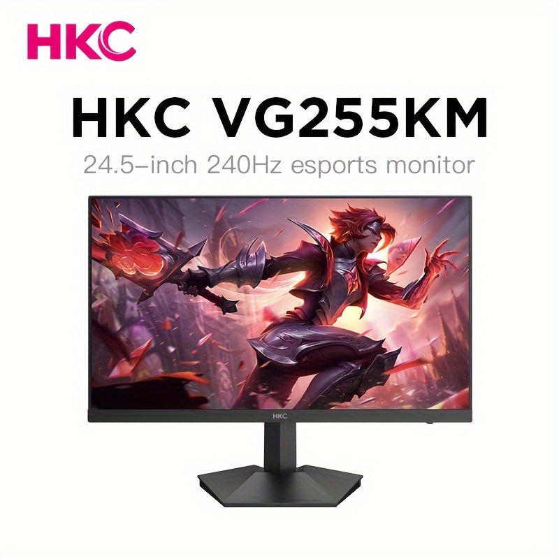 HKC VG255KM 24.5" Gaming Monitor - 240Hz, 1MS Response, High Color Gamut, HD Desktop Display with Tilt Adjustment