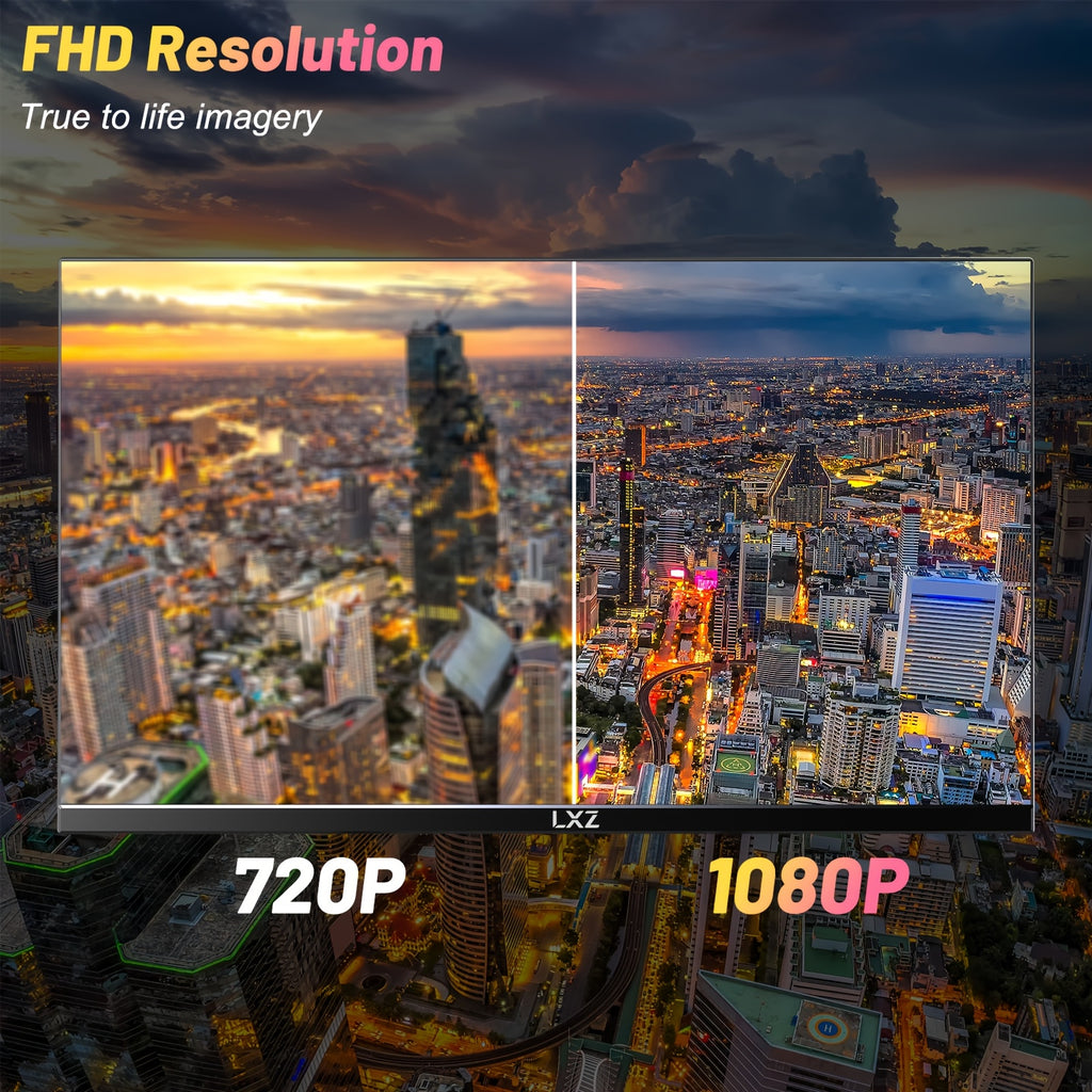 LXZ 24.5" Gaming Monitor - 200Hz FHD 1080P, Frameless Design with Built-in Speaker, Wall Mount Compatible - Perfect Christmas or Birthday Gift for Gamers, Gaming Room Decor, Boys Girls, Computer Monitor