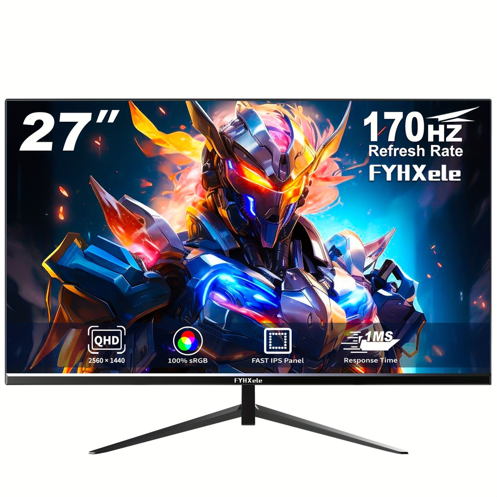27-inch 170hz IPS Gaming Monitor, 1ms MPRT, QHD 1440P (2560X1440) Gaming Monitor, Support 144hz/165hz/170hz, AMD Freesync Premium Display, Eye Care, DisplayPort, HDTV, VESA Mount