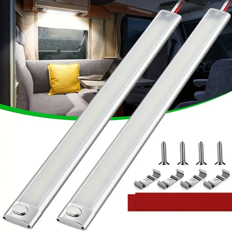 12V-80V LED Interior Light Bar Strips Ultra-Bright 120LEDs Car Reading Lights For Trailers Trucks Boats RVs Durable Work Light