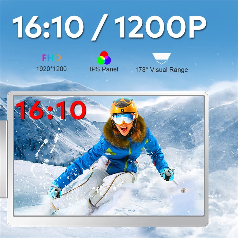 16" FHD IPS Gaming Series Portable LCD Backlit Monitor High-Definition Dual Triple Screen Extender for Productivity Visture