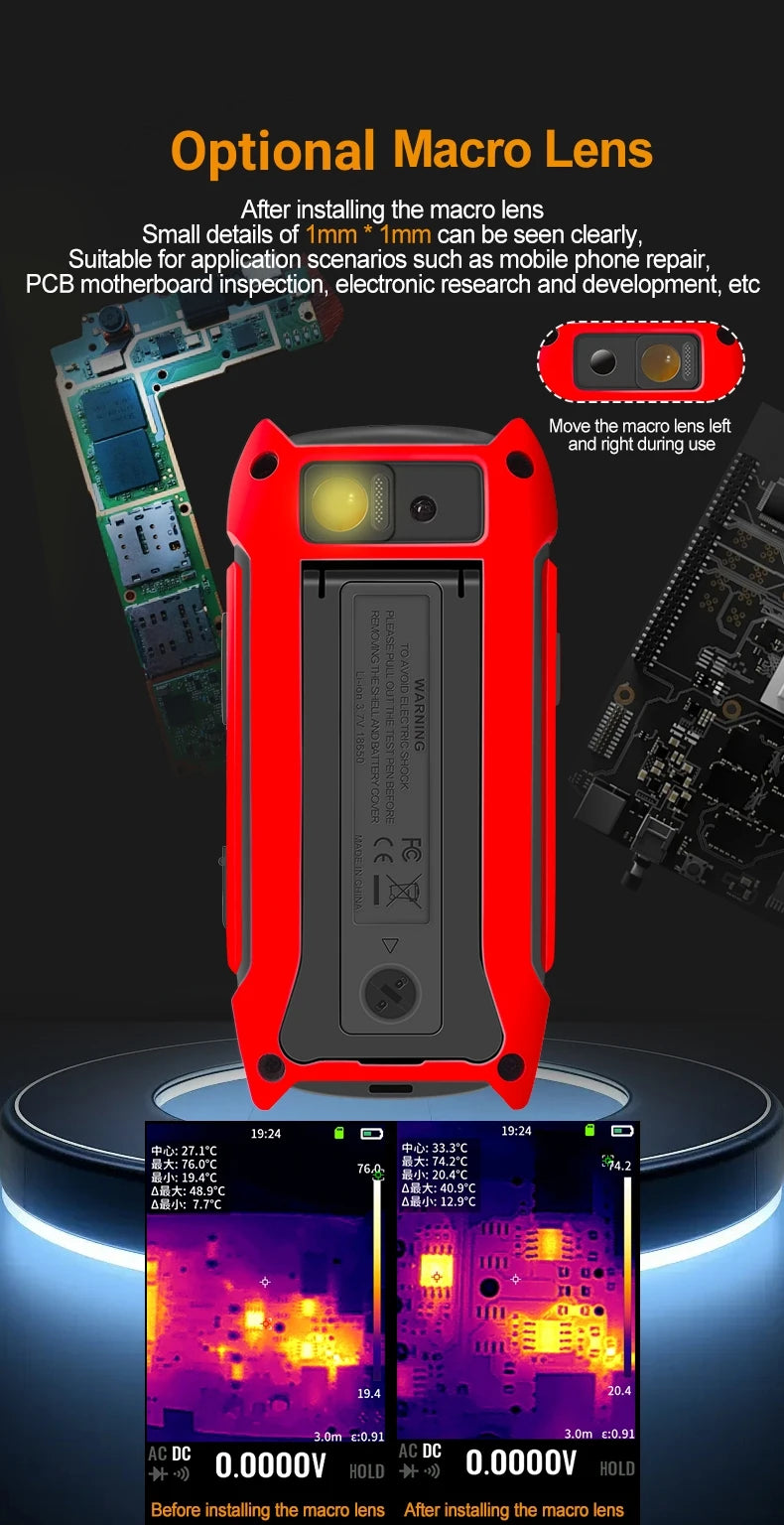 TOOLTOP ET15S 256*192 Thermal Multimeter 3.5-inch Industry Thermal Camera 19999 Counts T-RMS Multimeter HVAC Heating PCB Inspect