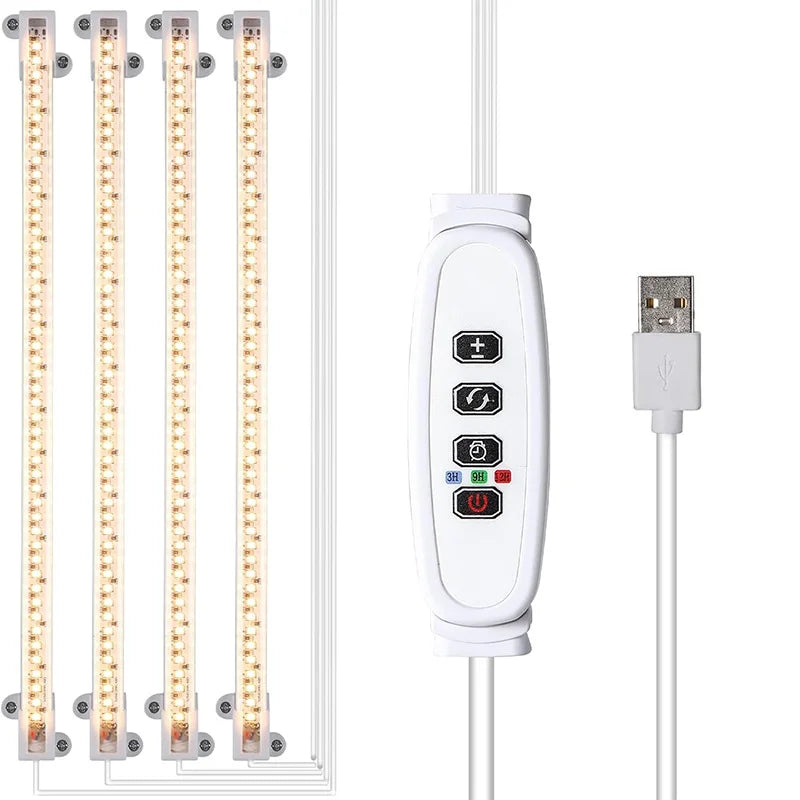 LED Grow Light Strips for Indoor Plants Full Spectrum，Plant Light Bar with3/9/12H Timer,10Dimmable Levels for Seedling Succulent