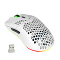 Wireless Mouse 2.4G with Built-in Rechargeable Battery, RGB Lighting, Honeycomb Design, Plug-and-Play USB