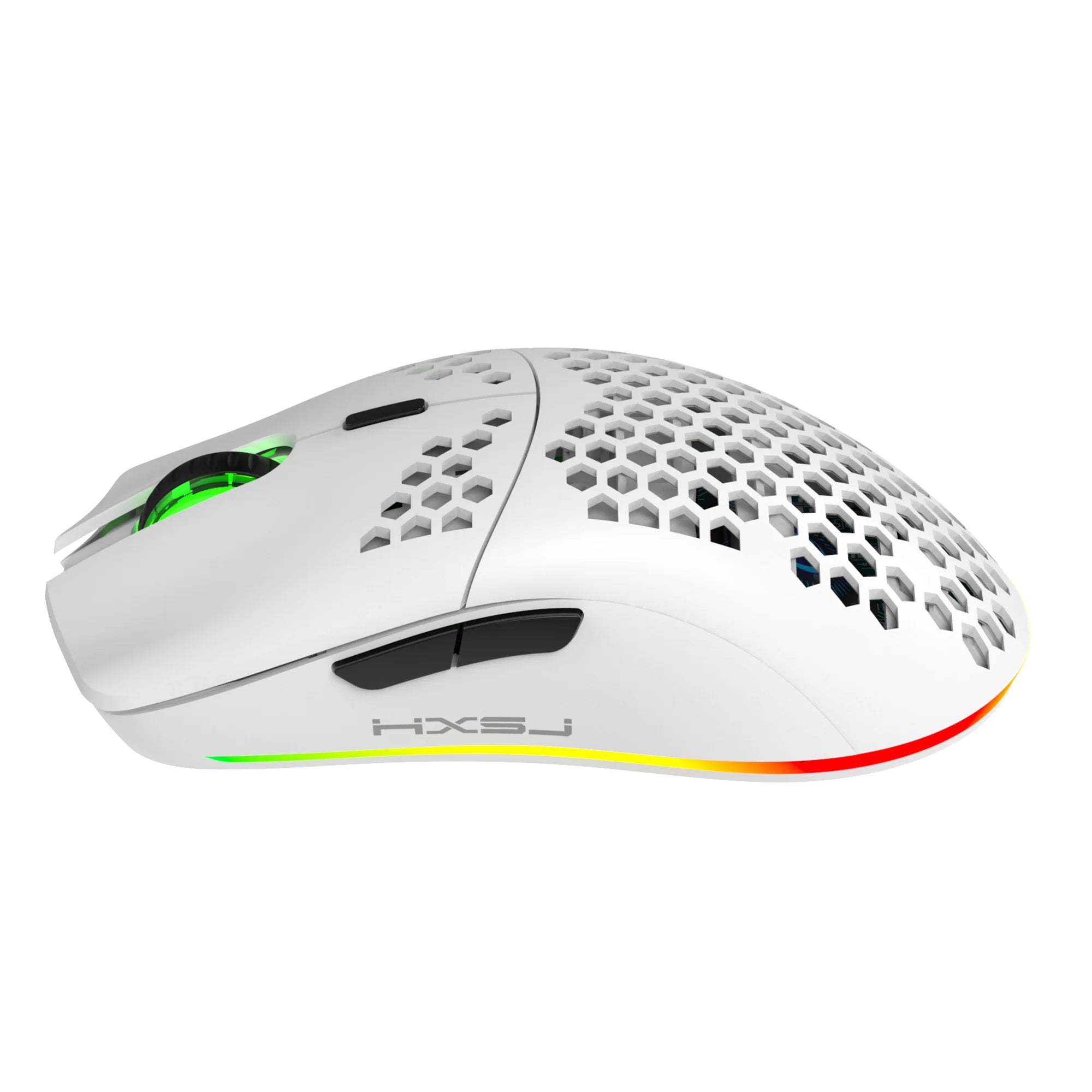 Wireless Mouse 2.4G with Built-in Rechargeable Battery, RGB Lighting, Honeycomb Design, Plug-and-Play USB