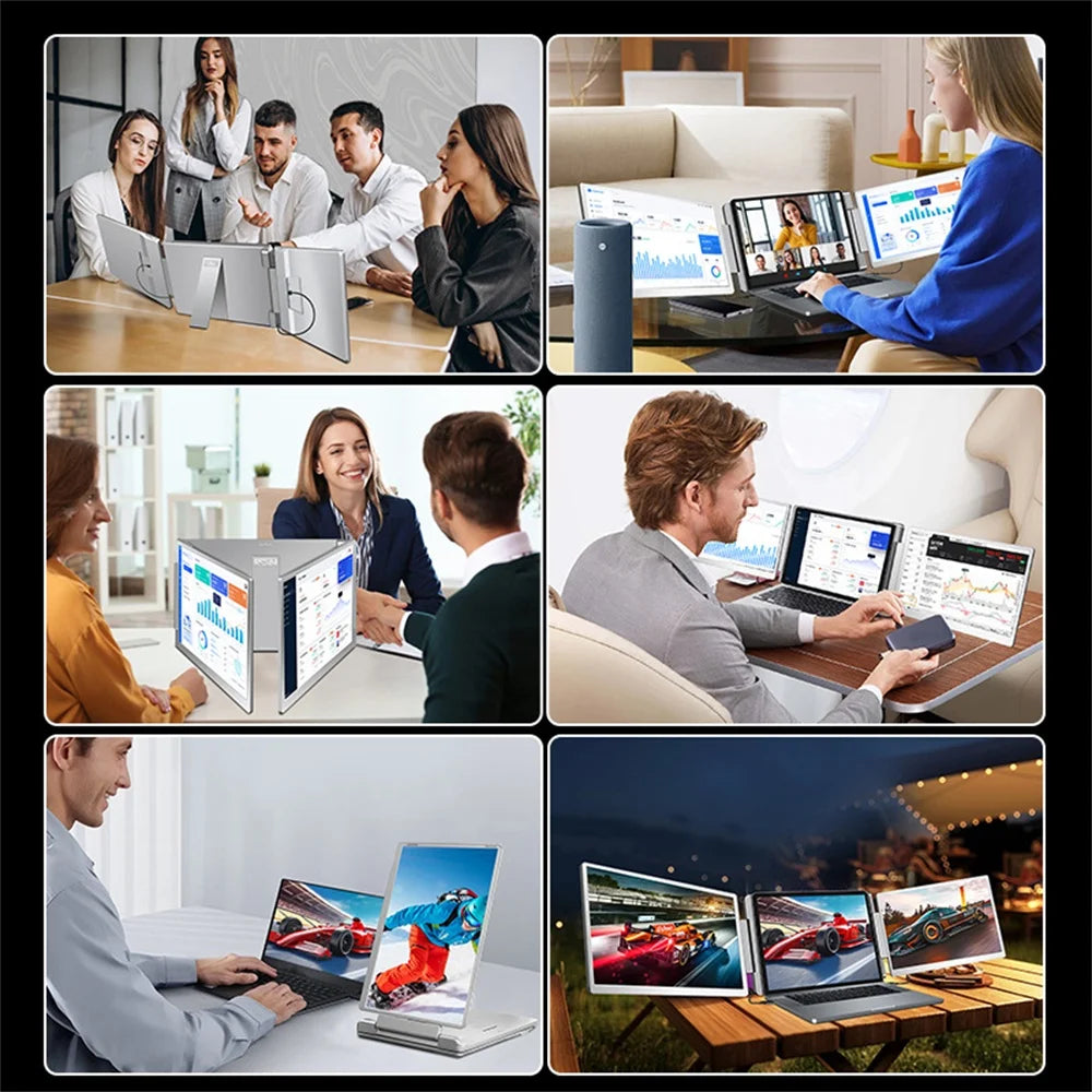 16" FHD IPS Gaming Series Portable LCD Backlit Monitor High-Definition Dual Triple Screen Extender for Productivity Visture